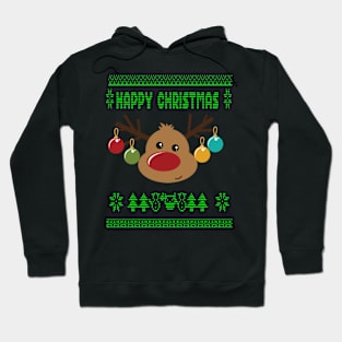 Reindeer ugly christmas sweater - family christmas, t-shirt, pjama top Hoodie